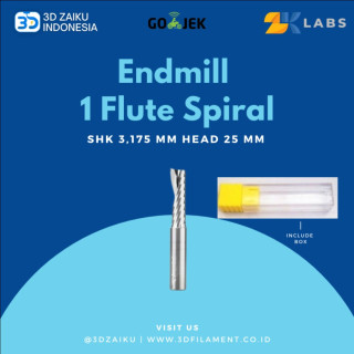 Mata Bor CNC Endmill 1 Flute Spiral 3,175 SHK 3,175 mm Head 25 mm CEL